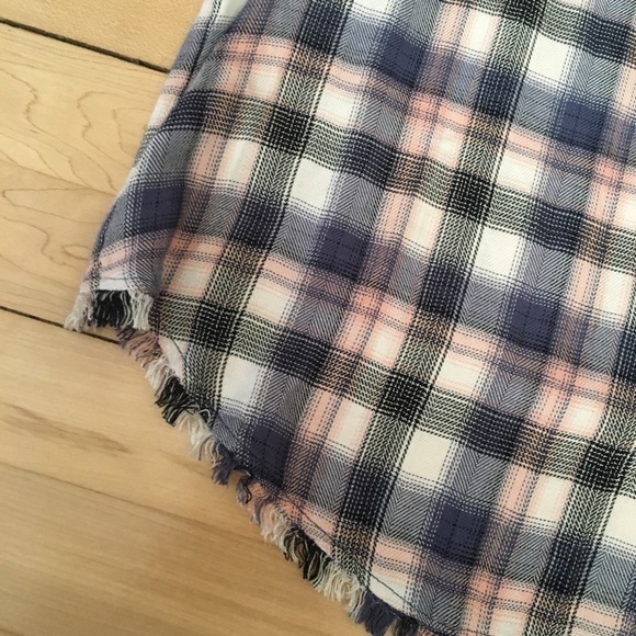 Cloth and Stone Blue and Pink Plaid Tank Top Size Large - Picture 2 of 6